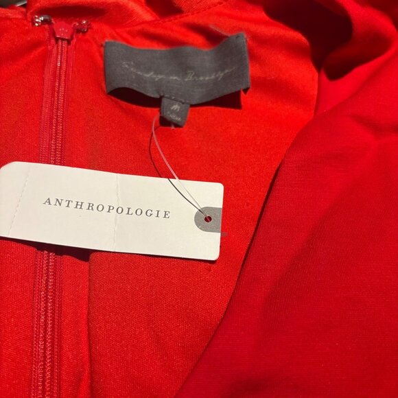 Anthropologie Sunday In Brooklyn Red Short Sleeve Babydoll Blouse Size M - Picture 5 of 6